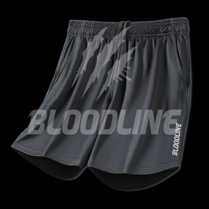 Shorts de sport Bermuda pour homme BLOODLINE, taille mi-haute, élastique, séchage rapide, poches, motif camouflage, matière PU, gris, impression par sublimation - Product Image 5