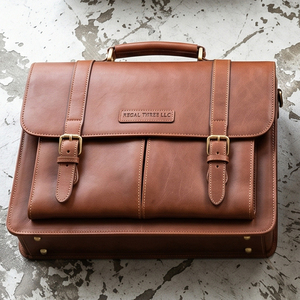Grande sacoche en cuir classique, fermeture à boucle, sacoche durable, sacoche rigide pour homme, sacs en cuir unisexes - Product Image 1