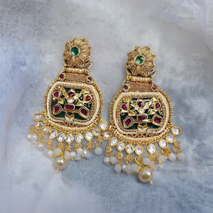 Boucles d'oreilles pendantes de créateur Jewelemarket avec détails en pierre Pota et perle pendante 10575425PGR - Product Image 3