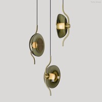 Lampe suspendue LED moderne de style nordique en verre, forme ovale, à intensité variable, blanc chaud, pour restaurant, maison, hôtel, décoration intérieure