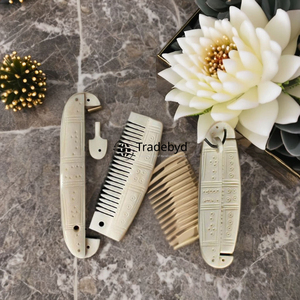 Peine para el Cabello de Hueso Elegante Tradebyd, Herramienta Profesional Hecha a Mano para Peinar el Cabello, Accesorio de Belleza Natural Premium - Product Image 4