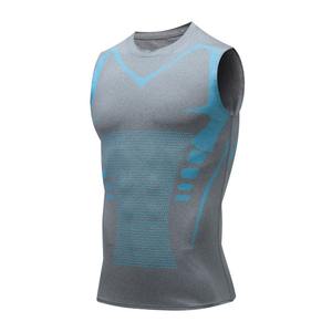 Débardeur de musculation d'été pour hommes, T-shirt de compression élastique sans manches, Gilet de basketball grande taille, Vêtements de sport - Product Image 3