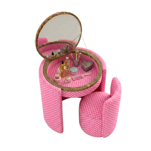 Small Vanity <b>Desk</b> <b>for</b> Makeup Custom Bathroom Vanity Dresser Openable Mirror and Chair <b>Stool</b> Set Bedroom Bulk Supplier - Product Image 3