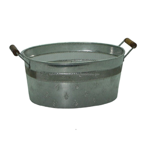 Caddie à double seau botanique peint à la main en fer galvanisé avec poignée ergonomique et trou de drainage écologique pour la maison, le jardin et le restaurant - Product Image 3