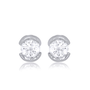<b>Rose</b> <b>Gold</b> Diamond <b>Stud</b> <b>Earrings</b> Round Cut Lab-grown White Diamonds Luxury Women's Everyday Wear Jewelry - Product Image 1