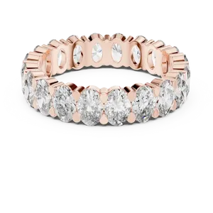 Bague unisexe en or massif 18 carats avec diamants ovales cultivés en laboratoire, style éternité complète, pour mariage ou anniversaire, un cadeau raffiné et remarquable. - Product Image 5