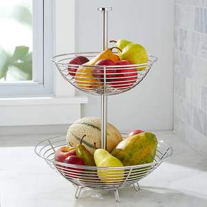 Cesta de frutas decorativa grande de hierro para almacenamiento de frutas frescas, organizador para el hogar, encimera de cocina, mesa de comedor, marca privada - Product Image 2