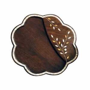 Assiette à chocolat en bois incrustée de nacre au design étonnant, de haute qualité, écologique, compatible lave-vaisselle, vaisselle et assiettes - Product Image 2