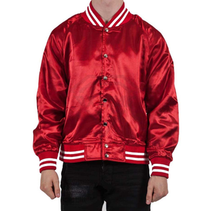Wholesale Casual Nylon Satin Varsity <b>Jacket</b> for <b>Men</b> Plus Size <b>Long</b> Sleeves Basketball Quick Dry Breathable Winter Clothing - Product Image 1