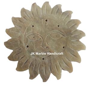 Soporte de palo de incienso de esteatita de madera natural, forma de tallado solar para el hogar, soporte de palo de incienso perfumado con fragancia India decorativa - Product Image 1