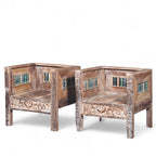 CHAISE EN TECK VIEILLI - Chaise de luxe personnalisée en bois massif de teck, qualité supérieure, décoration vintage à combiner - MOQ 1 conteneur seulement - Product Image 2