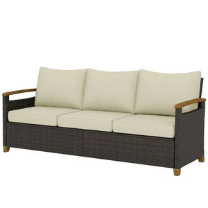 Canapé de jardin extérieur double beige confortable et élégant - Product Image 5