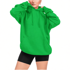 Sweat-shirt à capuche noir unisexe surdimensionné avec poche avant, coupe classique, tissu en molleton français, vêtement d'automne - Product Image 6