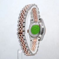 Montre de luxe pour homme en or rose avec moissanite, bracelet de haute qualité serti de diamants, fermoir pliant