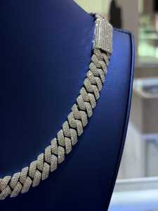 สร้อยคิวบันฮิปฮอปสุดหรู ประดับเพชรทรงกลมแบบฝังเต็มเส้น สไตล์ไมอามี - Product Image 3