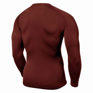 เสื้อคอมเพรสชั่นแขนยาวสีพื้นสำหรับผู้ชาย โลโก้สั่งทำได้ ระบายอากาศ แห้งเร็ว เป็นมิตรกับสิ่งแวดล้อม ผลิตจากผ้าสแปนเด็กซ์/โพลีเอสเตอร์ - Product Image 6