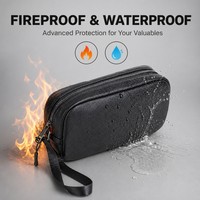 Pochette utilitaire portable imperméable et résistante au feu pour câbles, chargeurs, gadgets, documents et articles quotidiens