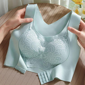 Soutien-gorge de sport sans couture en dentelle pour femme, respirant, séchage rapide, maintien moyen, sans armatures, grandes tailles, vente en gros - Product Image 4