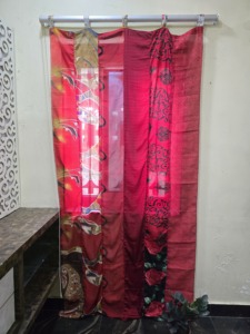 Modern Vintage Silk Sari Rope Rod Pocket Floral <b>Curtain</b> Customizable Exterior Full Light Shading Skylight <b>Window</b> Shade Home - Product Image 6