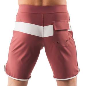 Shorts de bain pour homme, couleur rose poussiéreuse et blanc, séchage rapide, cordon de serrage, vêtements de sport aquatiques de qualité supérieure - Product Image 2