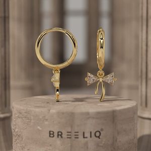 Pendientes de Aro con Lazo de Diamantes en Oro Blanco de 14K, Elegantes y Brillantes, con Corte Trillón, Joyería Fina de Alta Calidad, Regalo para Mujer - Product Image 4