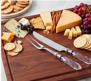 Handmade <b>Cheese</b> <b>Knife</b> <b>Set</b> With Silver Color Acrylic Handle Luxury Flatware For Home Kitchen And Dessert Serving Use - Product Image 5