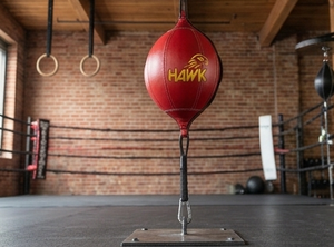 Ballon de vitesse double extrémité Hawk en cuir PU rouge, équipement d'entraînement de boxe suspendu KLTW INT'L KL-DEB-001, installation facile - Product Image 4