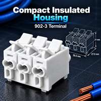 Bloc de jonction 3 positions 902-3P, connecteur rapide sans vis pour câble, 450V 32A, PA66, double poussoir pour panneau de commande d'éclairage