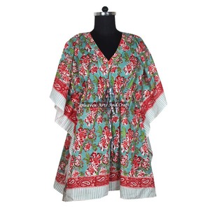 Vestido de Noche Africano para Mujer, Vestidos Étnicos, Vestidos Cortos Tipo Kaftan KFCS100, El Mejor Vestido de Mujer con Estampado a Mano - Product Image 2
