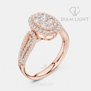 Bague de fiançailles de luxe en or blanc 14 carats avec diamant de laboratoire certifié IGI 0,823 carats, taille ronde, F+ VS+, pavé - Product Image 4