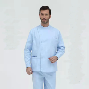 Blusa de Uniforme Médico de Algodón Blanco para Hombre con Bolsillo para Uso Hospitalario - Product Image 4