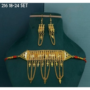 Parure de bijoux de mariage et de fiançailles plaquée or MIJ, parures de créateur fantaisie pour femmes, bijoux fantaisie - Product Image 3