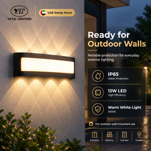 Modern 12W IP65 Outdoor <b>LED</b> Wall <b>Light</b> <b>Warm</b> White Iron Acrylic Slim Surface Mounted For Villa Balcony Corridor Entrance - Product Image 4