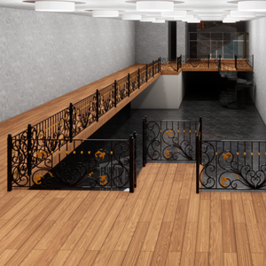 Rampe de balcon en fer forgé, rampe décorative extérieure personnalisée, fer forgé à la main, design moderne, finition durable avec revêtement en poudre - Product Image 3