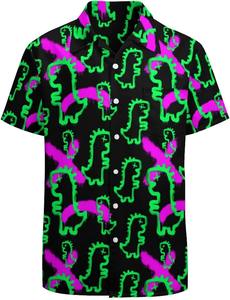 Chemise homme imprimée intégrale à manches courtes, style hawaïen tropical, décontractée, boutonnée, pour l'été, motif floral coloré - Product Image 5