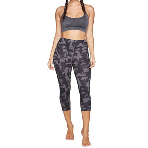 Leggings Capri à Taille Haute pour Femmes, Imprimé Camouflage, Tricotés en Spandex et Polyester, Style Sportif, Toutes Saisons - Product Image 3