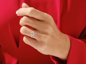 Classic 6-Prong Round Cut Solitaire Engagement <b>Ring</b>, <b>925</b> Sterling <b>Silver</b> Gold Wedding Band Lab Grown Diamond <b>Ring</b> - Product Image 4
