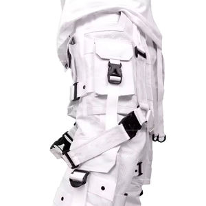 Pantalon Cargo Techwear Blanc Homme 2026 Multi-Poches Bretelles Tactiques Boucles Streetwear Joggers Hip Hop Urbain Style Cyberpunk - Product Image 6