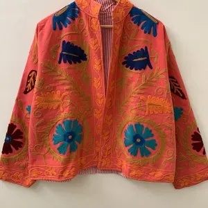 Latest Design Handmade Suzani Jacket Velvet Embroidery Women Short Boho Gypsy <b>Coat</b> Autumn Outerwear Factory Supply Wholesale - Product Image 2