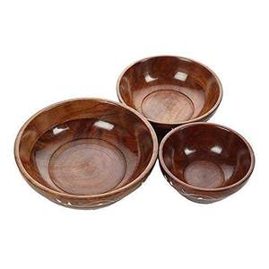 Tazón de Ensalada de Madera Natural Hecho a Mano con Técnica de Pulido Cerámico y Raíz Tallada para Servir Dulces, Disponible para Pedidos al por Mayor - Product Image 1