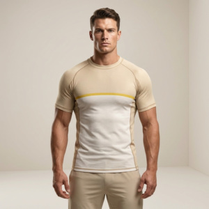 Men's MMA Rash Guard Short Sleeve Color Blocked <b>Compression</b> <b>Shirt</b> UPF50+ UV Protection Quick Dry Spandex Polyester - Product Image 5