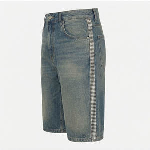 Pantalones cortos de mezclilla con cintura elástica para hombre, estilo informal, tela ligera de verano - Product Image 2