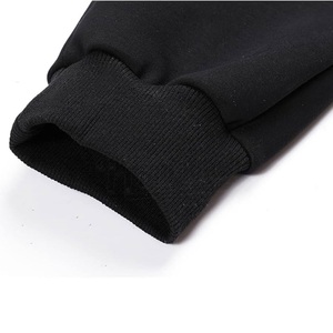 Pantalon de jogging d'hiver pour homme, gris et noir uni, avec cordon de serrage, chevilles élastiques, en molleton bouclette, triple couture, idéal pour l'hiver - Product Image 5