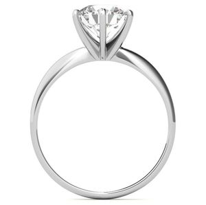 Anillo Solitario de Moissanita con Corte Brillante, Chapado en Oro de 14K, Plata de Ley 925, Joyería de Lujo Clásica para Compromiso, Boda, Aniversario o Promesa - Product Image 4