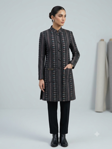 Motif de broderie sur velours noir, base de motif 9000, pour veste ethnique femme, lehenga de mariée, abaya, décoration intérieure - Product Image 4