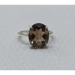 Diamond Cut Smoky <b>Quartz</b> <b>Ring</b> Handcrafted Adjustable Crystal <b>Ring</b> From Jaipur India-Wholesale Natural Smoky <b>Quartz</b> Jewelry - Product Image 1