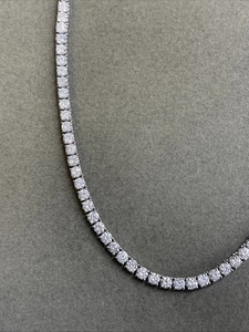 Elegante Collar Gargantilla de Diamantes Continuos para Mujer, Collar de Tenis de Oro Blanco de 18K, Chapado en Rodio, de Lujo para Boda - Product Image 5