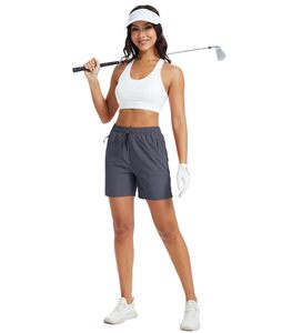 Women's Quick Dry Athletic Shorts Solid Colour With Drawstring <b>Elastic</b> Waist Sporty Golf Running Workout Outdoor Active Wear - Product Image 4