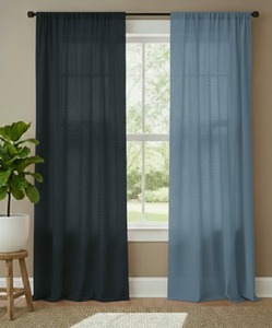 2 Panel Combo Rod Pocket <b>Bohemian</b> Style Pure Cotton Rope Fabric High Shading Window/Door <b>Curtains</b> for Home Office Hospital Cafe - Product Image 2