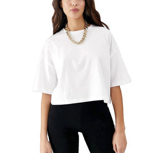 Camisetas cortas de color sólido al por mayor al mejor precio para mujer, camisetas cortas ajustadas de manga corta para mujer - Product Image 4
